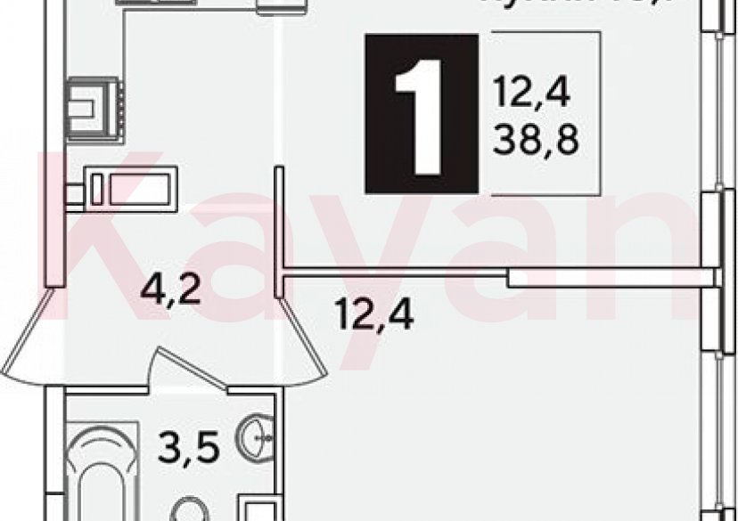 Продажа 2-комн. квартиры, 38.8 кв.м фото 0