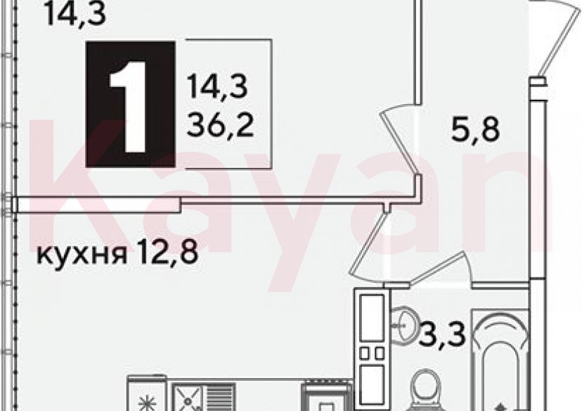 Продажа 1-комн. квартиры, 36.2 кв.м фото 0