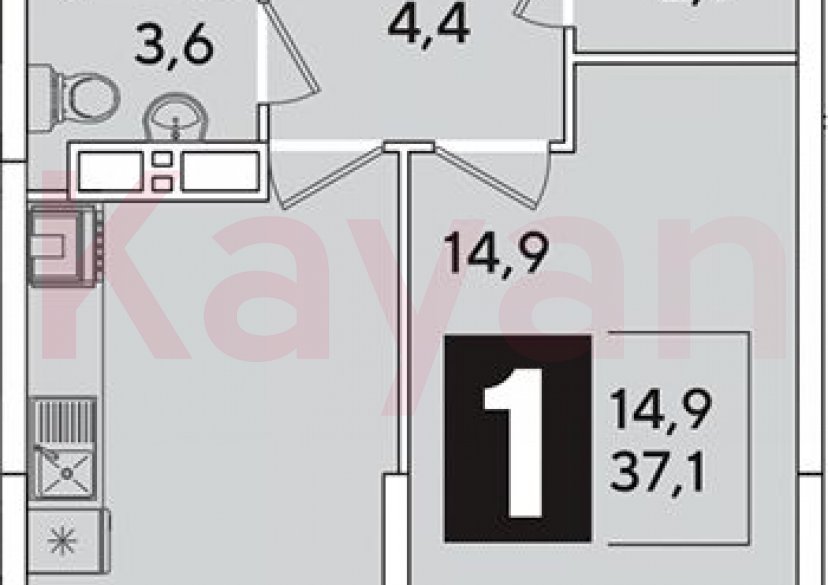 Продажа 1-комн. квартиры, 37.1 кв.м фото 0