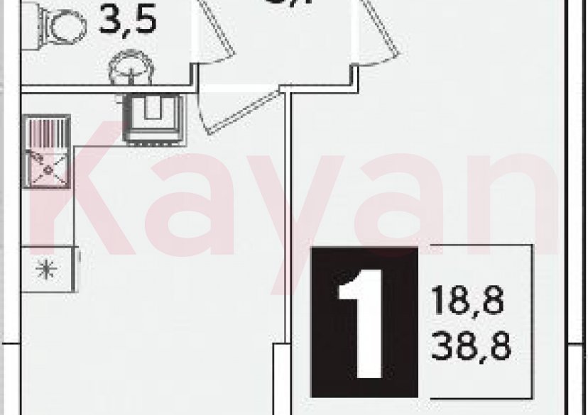 Продажа 1-комн. квартиры, 38.8 кв.м фото 0