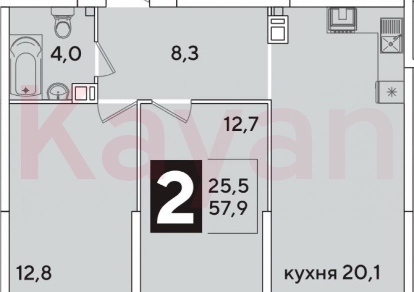 Продажа 3-комн. квартиры, 57.9 кв.м фото 0