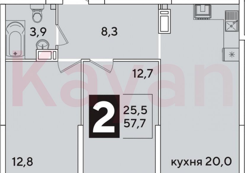 Продажа 3-комн. квартиры, 57.7 кв.м фото 0