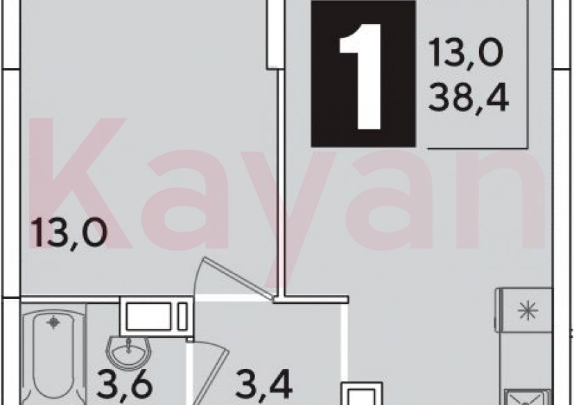 Продажа 2-комн. квартиры, 38.4 кв.м фото 0