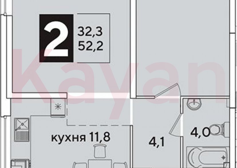 Продажа 2-комн. квартиры, 52.2 кв.м фото 0