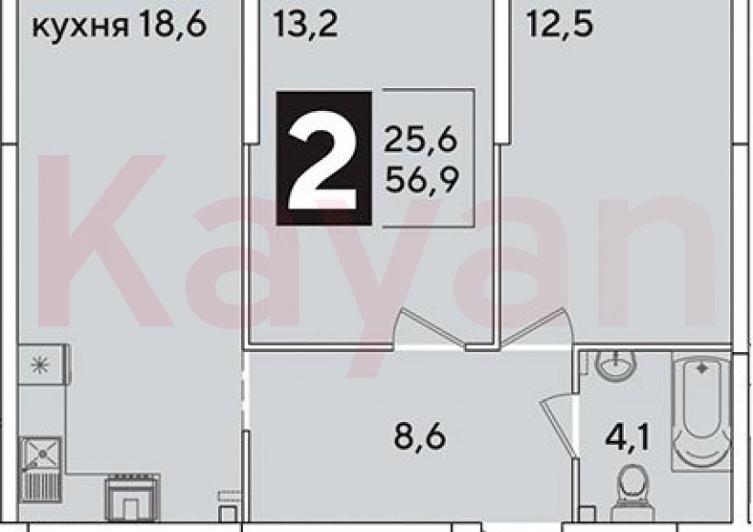 Продажа 3-комн. квартиры, 56.9 кв.м фото 0