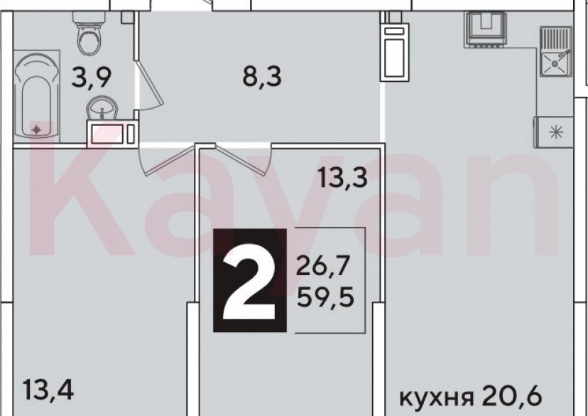 Продажа 3-комн. квартиры, 59.5 кв.м фото 0