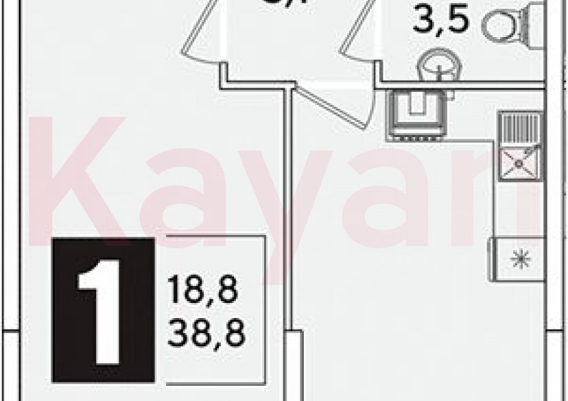 Продажа 1-комн. квартиры, 38.8 кв.м фото 0