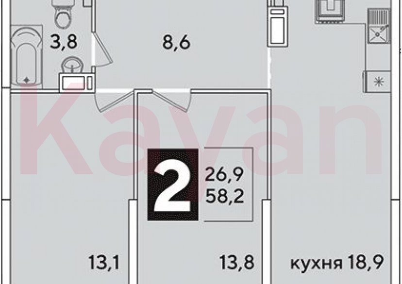 Продажа 3-комн. квартиры, 58.2 кв.м фото 0