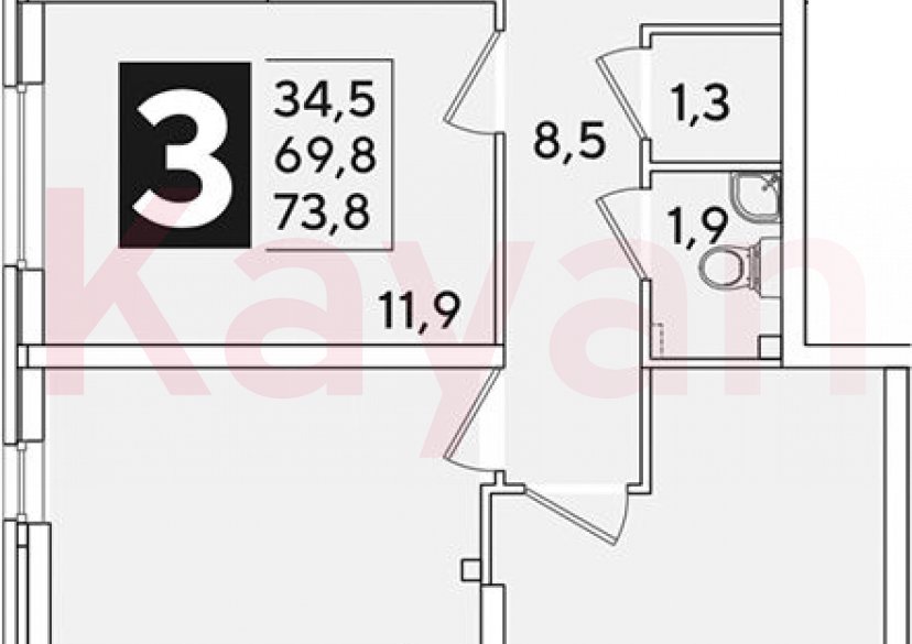 Продажа 4-комн. квартиры, 69.8 кв.м фото 0