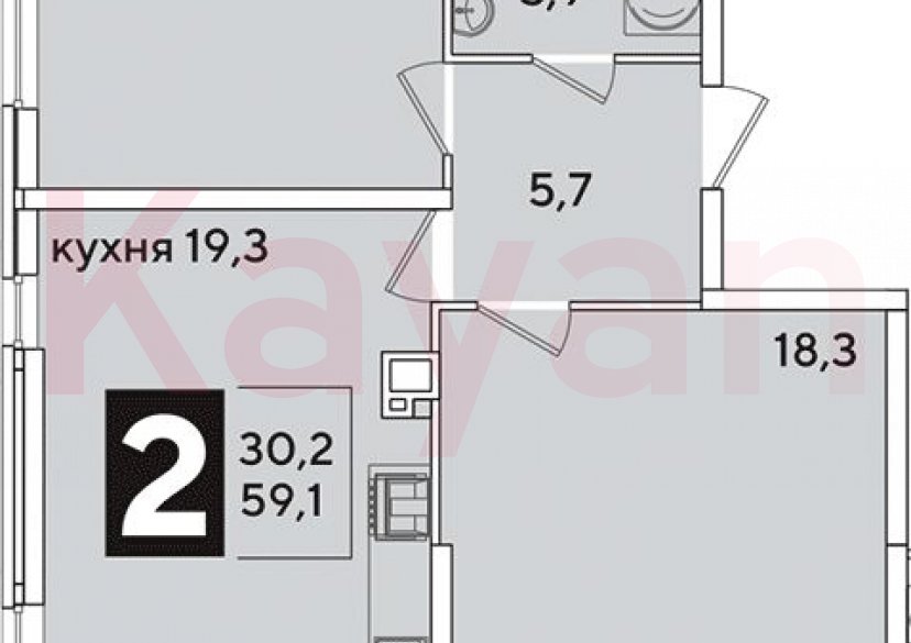 Продажа 3-комн. квартиры, 59.1 кв.м фото 0