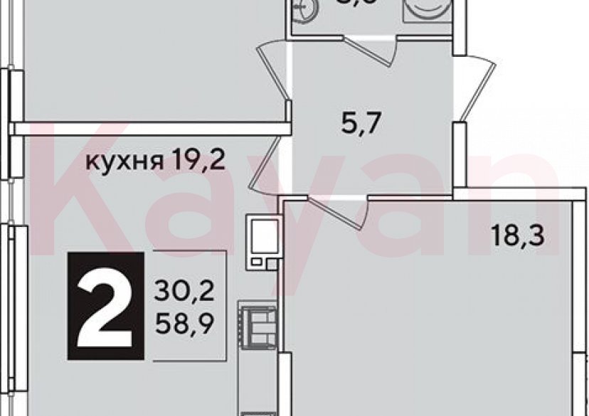 Продажа 3-комн. квартиры, 58.9 кв.м фото 0