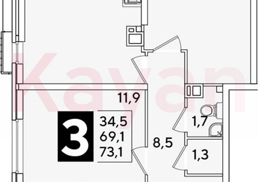 Продажа 4-комн. квартиры, 69.1 кв.м фото 0