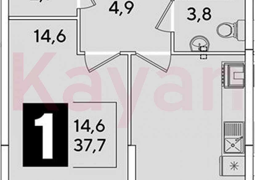 Продажа 1-комн. квартиры, 37.7 кв.м фото 0