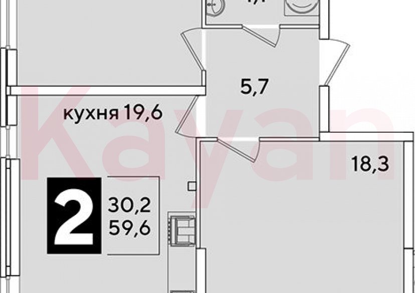 Продажа 3-комн. квартиры, 59.6 кв.м фото 0