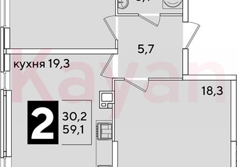 Продажа 3-комн. квартиры, 59.1 кв.м фото 0