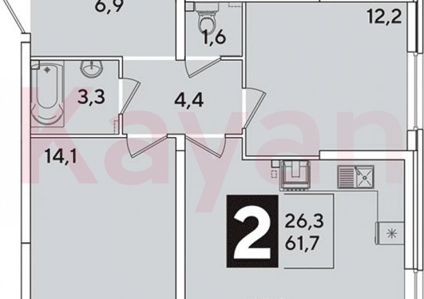 Продажа 3-комн. квартиры, 61.7 кв.м фото 0