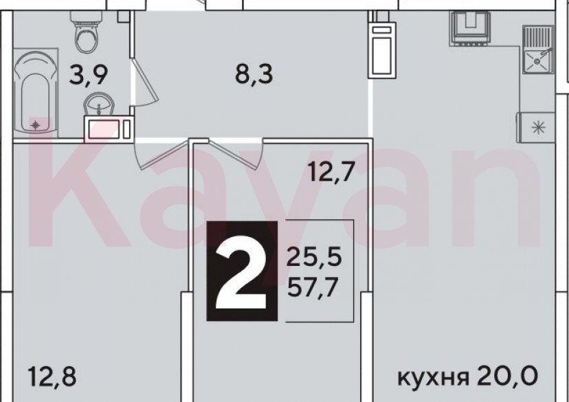 Продажа 3-комн. квартиры, 57.7 кв.м фото 0