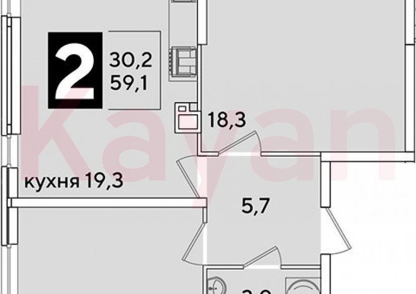 Продажа 3-комн. квартиры, 59.1 кв.м фото 0