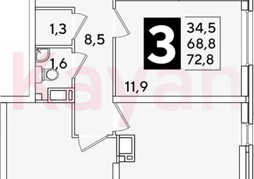 Продажа 4-комн. квартиры, 68.8 кв.м фото 0