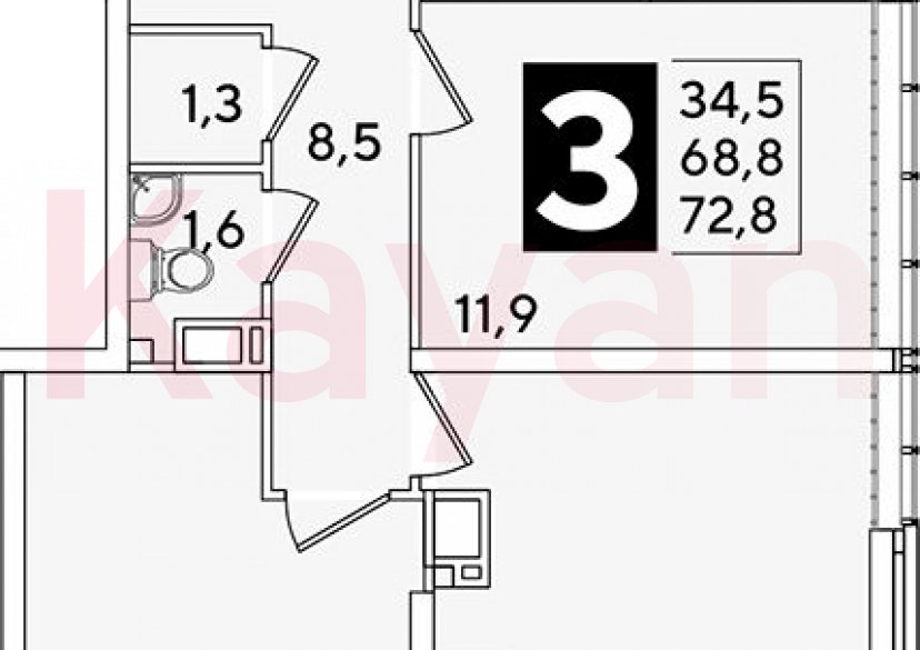 Продажа 4-комн. квартиры, 68.8 кв.м фото 0