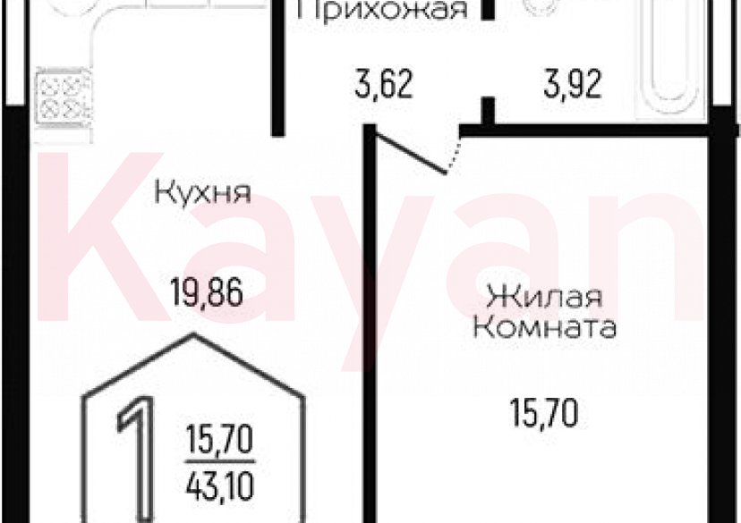 Продажа 2-комн. квартиры, 43.1 кв.м фото 0