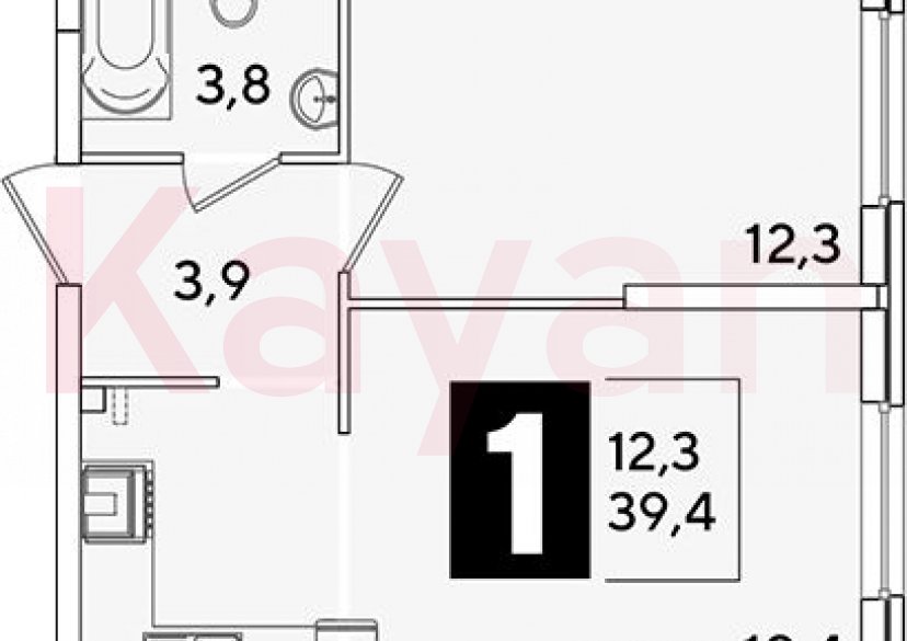 Продажа 2-комн. квартиры, 39.4 кв.м фото 0