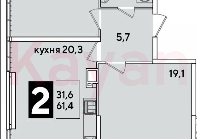 Продажа 3-комн. квартиры, 61.4 кв.м фото 0