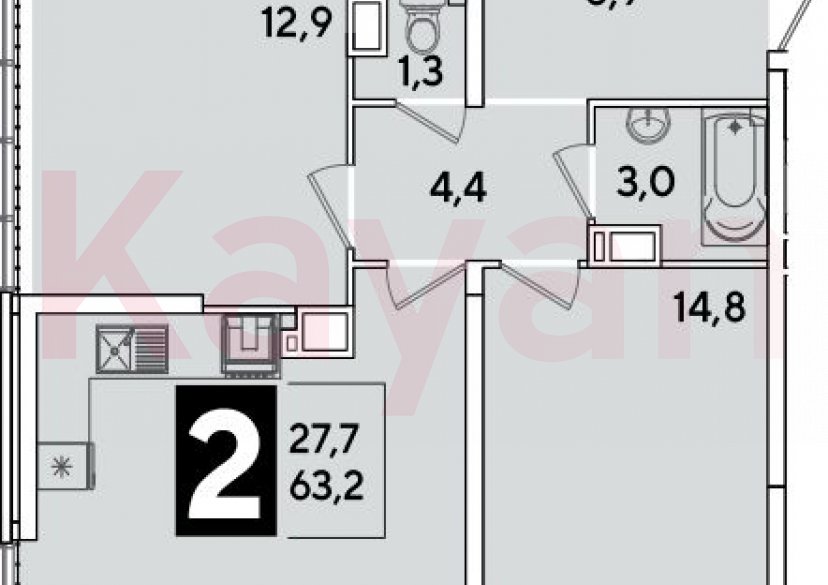 Продажа 3-комн. квартиры, 63.2 кв.м фото 0