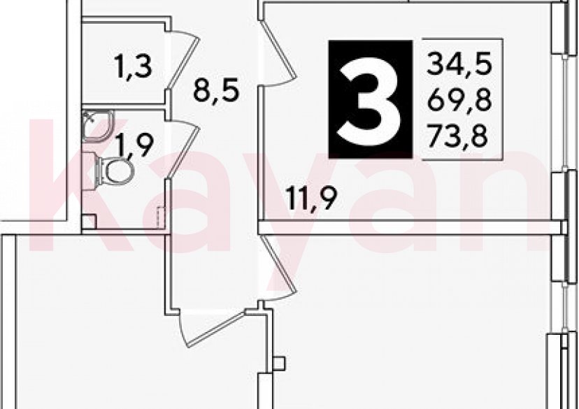 Продажа 4-комн. квартиры, 69.8 кв.м фото 0