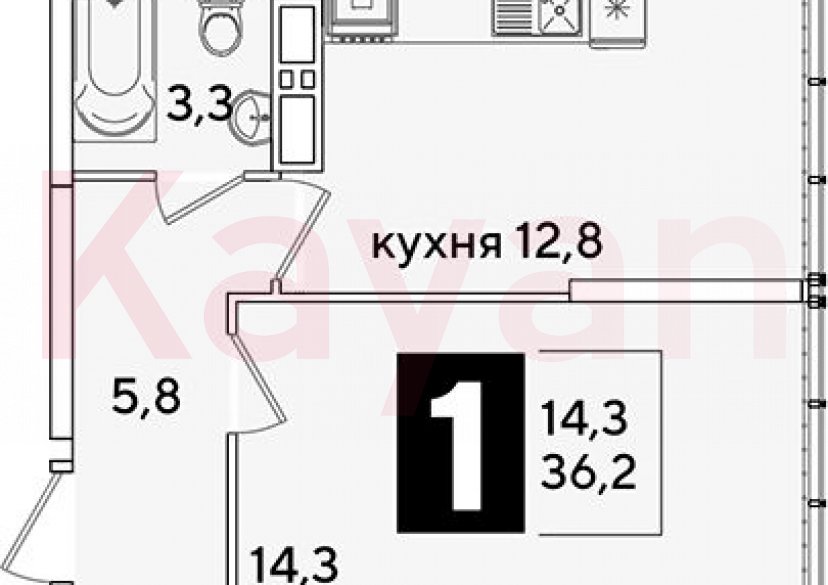 Продажа 1-комн. квартиры, 36.2 кв.м фото 0