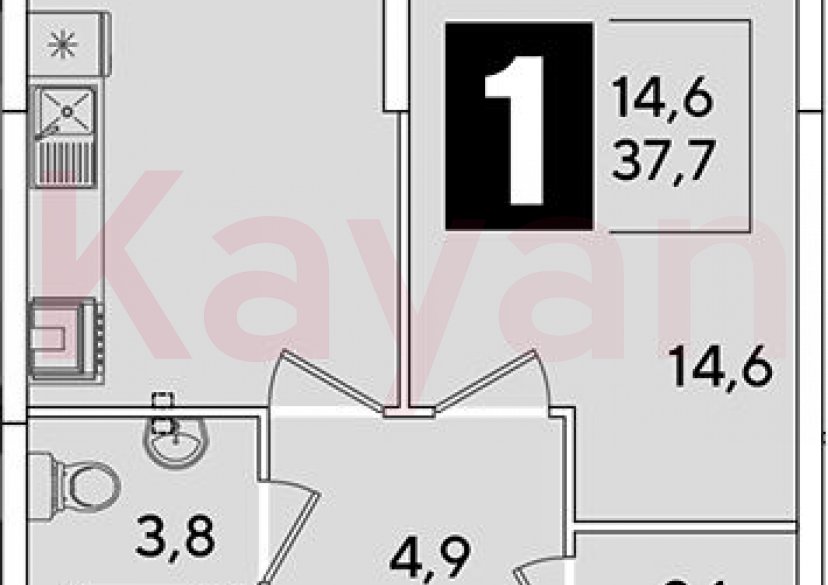 Продажа 1-комн. квартиры, 37.7 кв.м фото 0