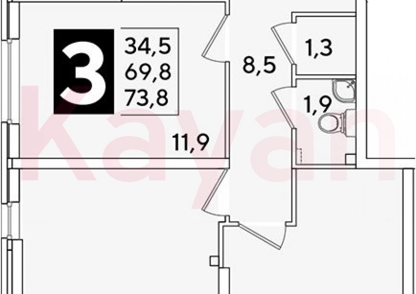 Продажа 4-комн. квартиры, 69.8 кв.м фото 0