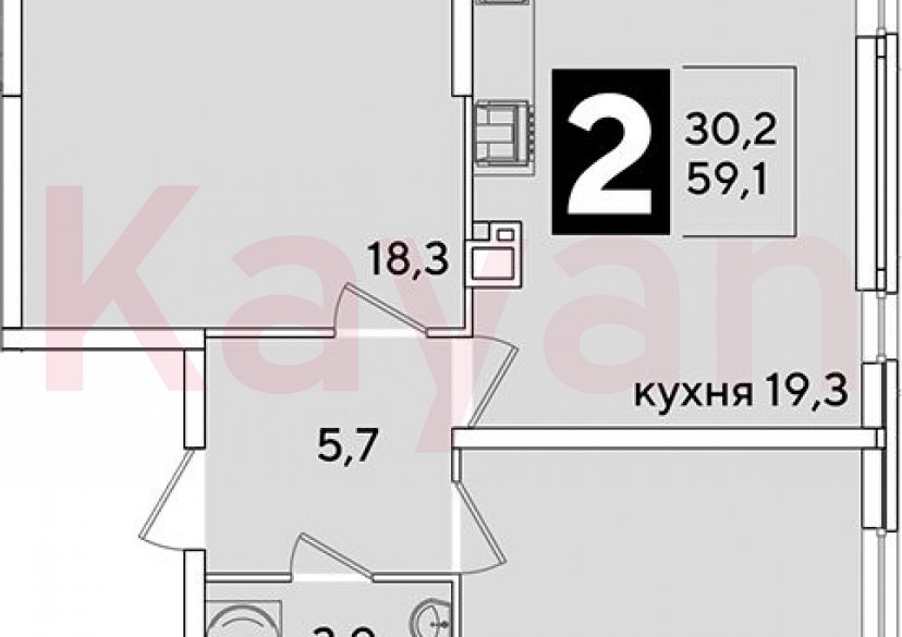 Продажа 3-комн. квартиры, 59.1 кв.м фото 0