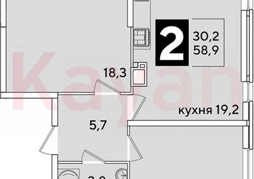 Продажа 3-комн. квартиры, 58.9 кв.м фото 0