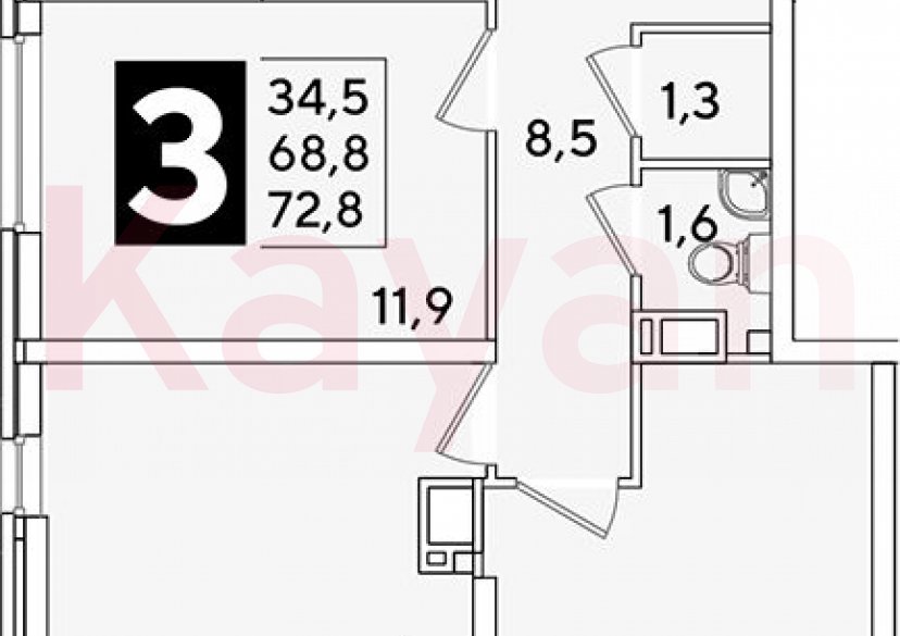 Продажа 4-комн. квартиры, 68.8 кв.м фото 0