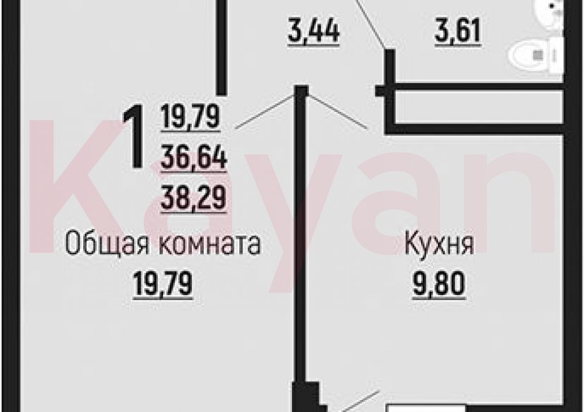 Продажа 1-комн. квартиры, 36.64 кв.м фото 0