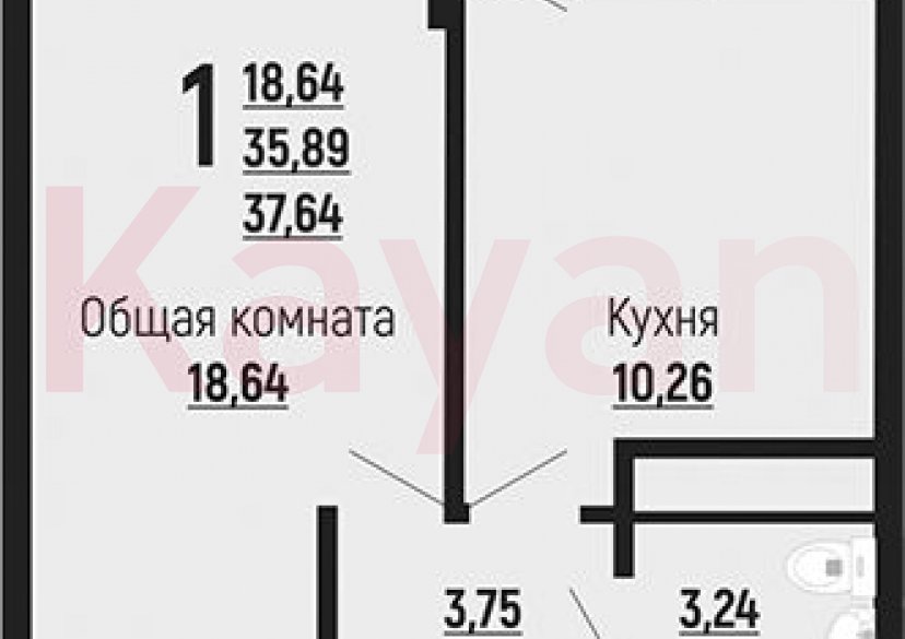 Продажа 1-комн. квартиры, 35.89 кв.м фото 0