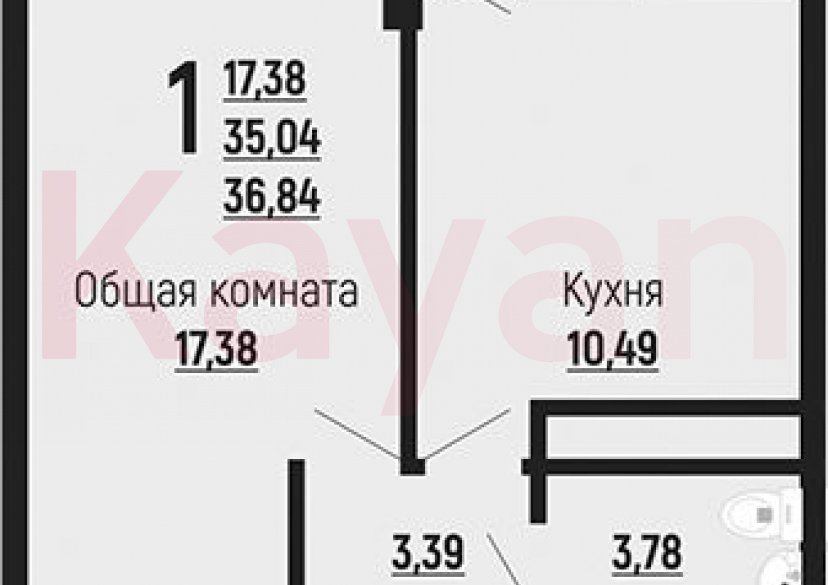 Продажа 1-комн. квартиры, 35.04 кв.м фото 0