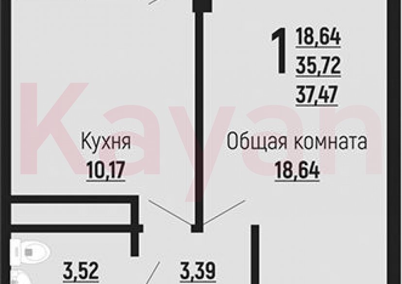 Продажа 1-комн. квартиры, 35.72 кв.м фото 0