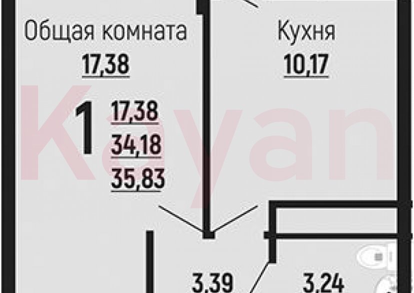 Продажа 1-комн. квартиры, 34.18 кв.м фото 0