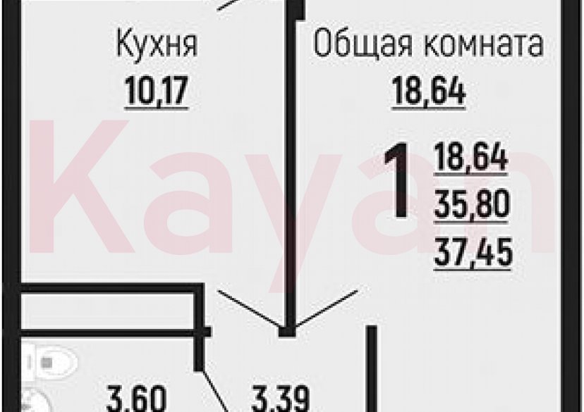 Продажа 1-комн. квартиры, 35.8 кв.м фото 0