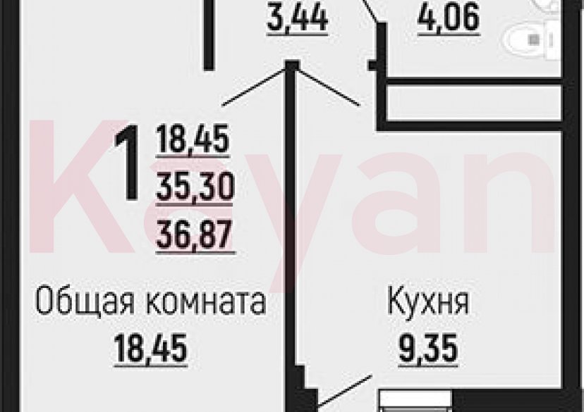 Продажа 1-комн. квартиры, 35.3 кв.м фото 0