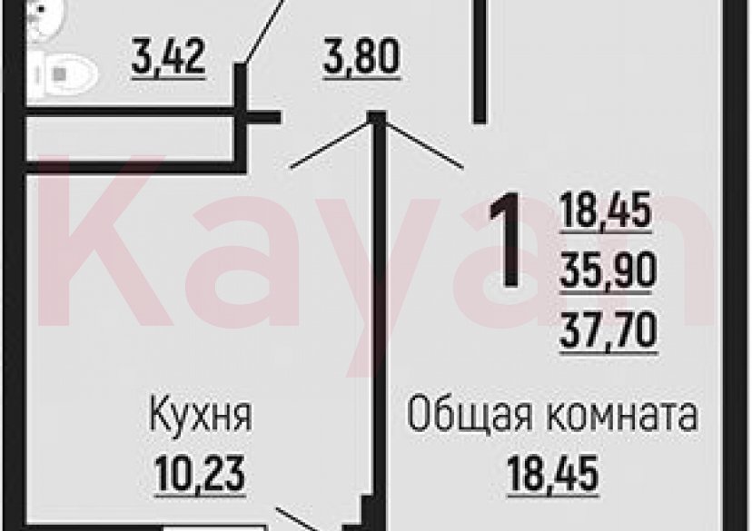 Продажа 1-комн. квартиры, 35.9 кв.м фото 0