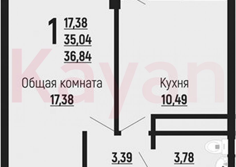 Продажа 1-комн. квартиры, 35.04 кв.м фото 0