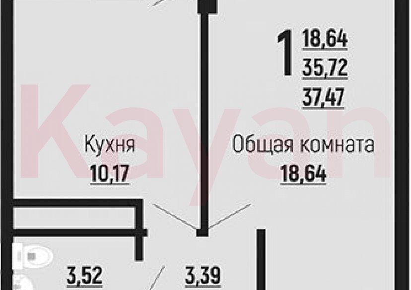 Продажа 1-комн. квартиры, 35.72 кв.м фото 0