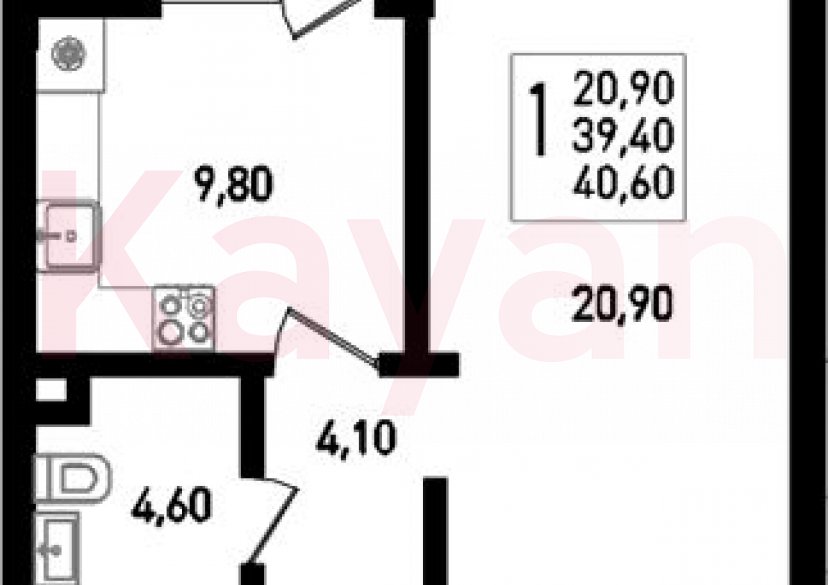 Продажа 1-комн. квартиры, 39.4 кв.м фото 0