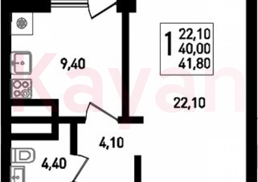 Продажа 1-комн. квартиры, 40 кв.м фото 0