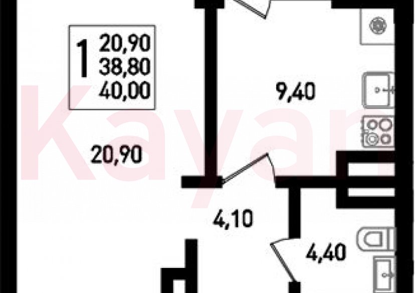 Продажа 1-комн. квартиры, 38.8 кв.м фото 0