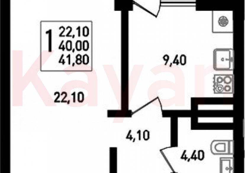 Продажа 1-комн. квартиры, 40 кв.м фото 0