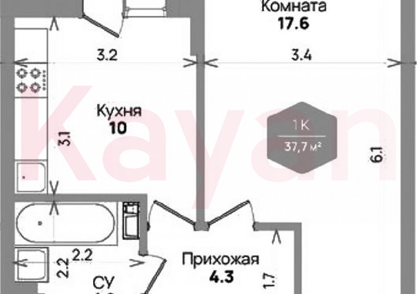 Продажа 1-комн. квартиры, 36.1 кв.м фото 0